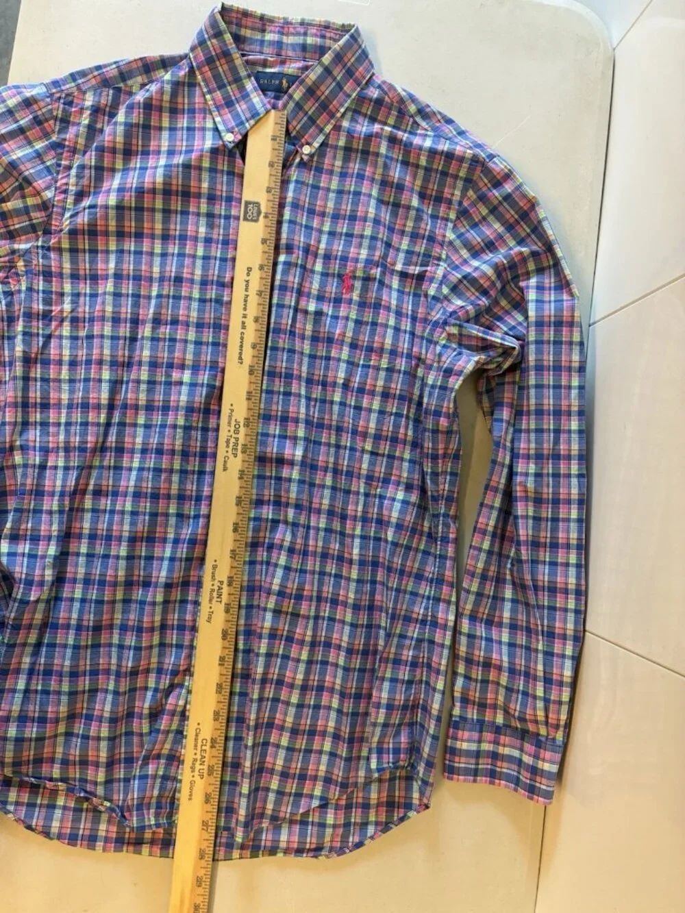 Ralph Lauren Shirt Men's Medium‎ Multicolor Check Long Sleeve Button Up